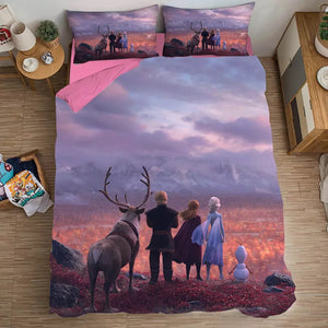 Frozen Anna Elsa Princess #14 Duvet Cover Quilt Cover Pillowcase Bedding Set Bed Linen Home Bedroom Decor
