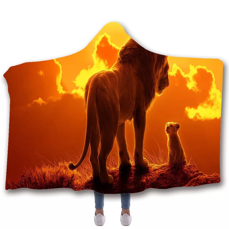 The Lion King Simba #2 Hooded Blanket Super Soft Cozy Sherpa Fleece Throw Blanket for Men Boys