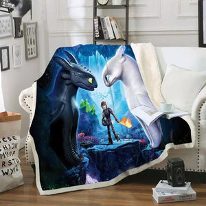 How to Train Your Dragon #2 Blanket Super Soft Cozy Sherpa Fleece Throw Blanket for Men Boys