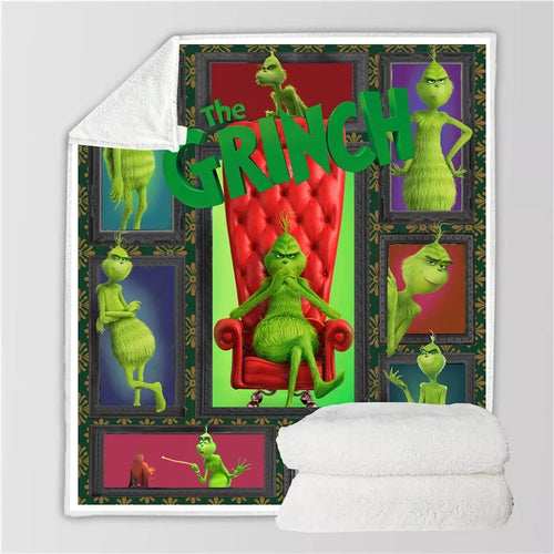How the Grinch Stole Christmas #8 Blanket Super Soft Cozy Sherpa Fleece Throw Blanket for Men Boys