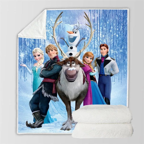 Frozen Anna Elsa Princess #11 Blanket Super Soft Cozy Sherpa Fleece Throw Blanket for Men Boys