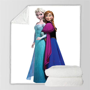 Frozen Anna Elsa Princess #16 Blanket Super Soft Cozy Sherpa Fleece Throw Blanket for Men Boys