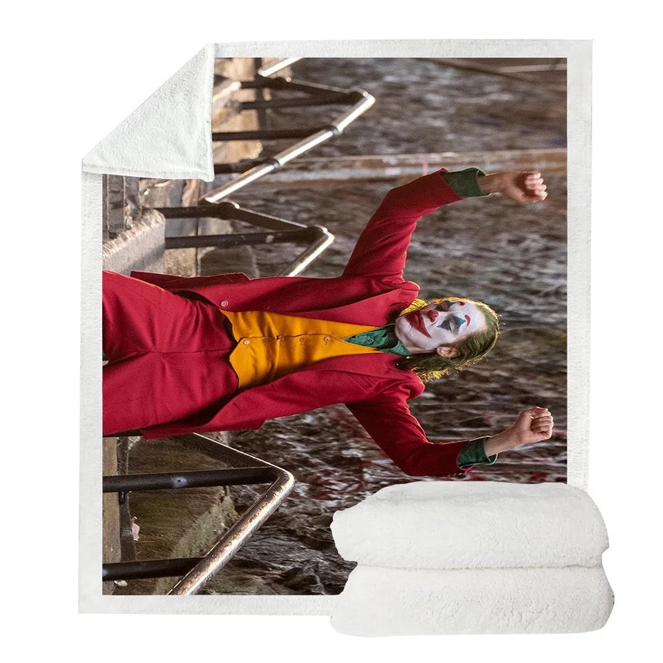 Joker Arthur Fleck Clown #2 Blanket Super Soft Cozy Sherpa Fleece Throw Blanket for Men Boys