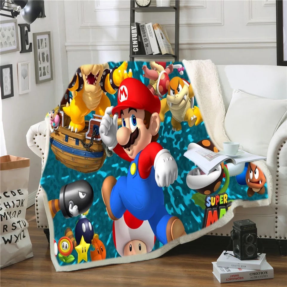 Super Mario Bros #9 Blanket Super Soft Cozy Sherpa Fleece Throw Blanket for Men Boys