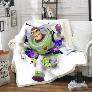 Toy Story Buzz Lightyear Woody Forky #14 Blanket Super Soft Cozy Sherpa Fleece Throw Blanket for Men Boys