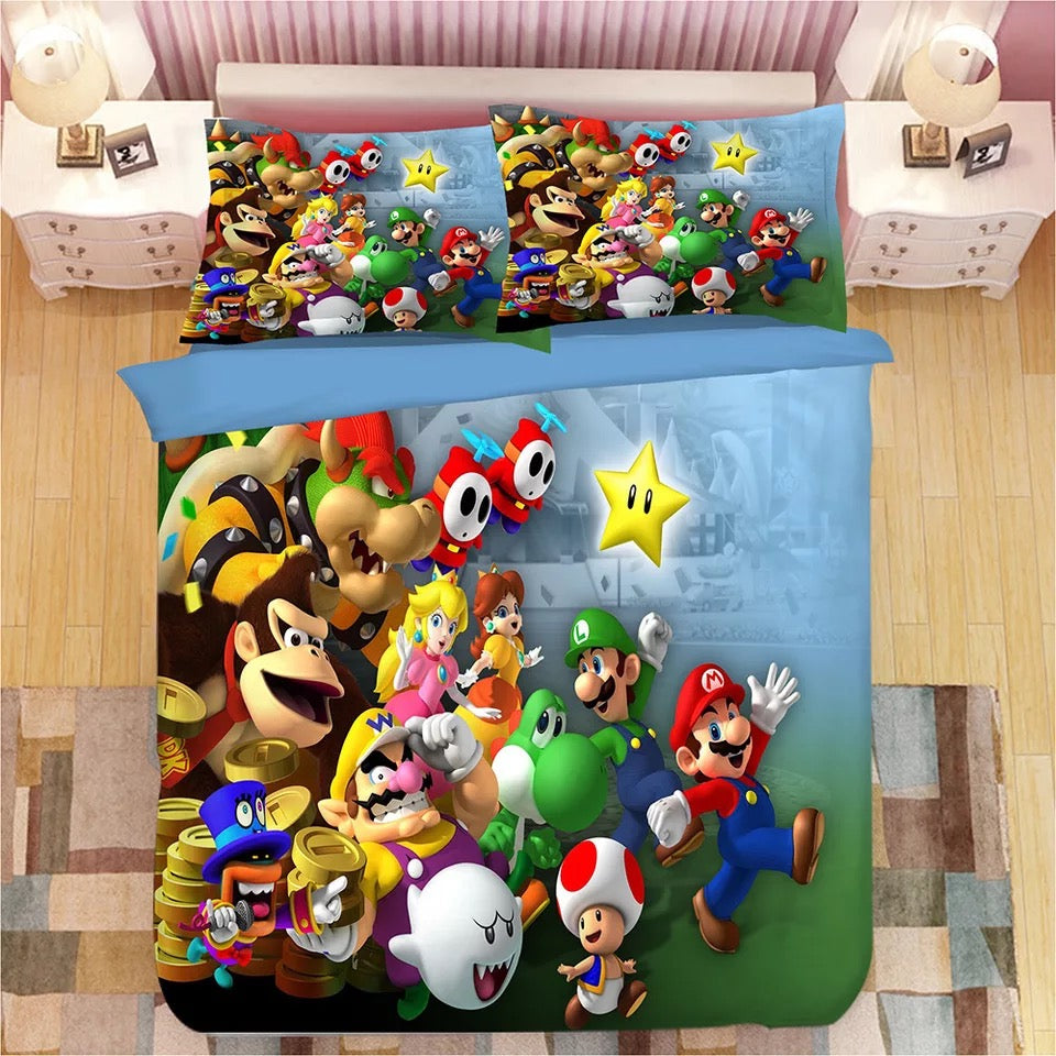 Super Smash Bros. Ultimate Mario  #1 Duvet Cover Quilt Cover Pillowcase Bedding Set Bed Linen Home Bedroom Decor