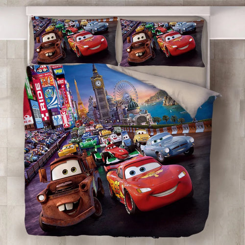 Movie Cars Lightning McQueen #16 Duvet Cover Quilt Cover Pillowcase Bedding Set Bed Line