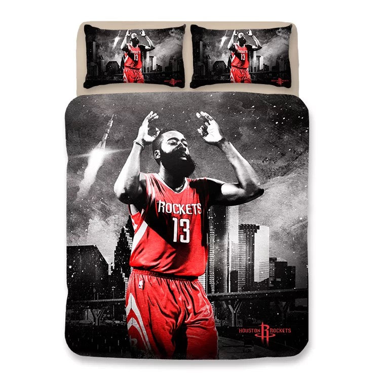 Basketball Houston Rockets James Harden 13 Basketball #2 Duvet Cover Quilt Cover Pillowcase Bedding Set Bed Linen Home Bedroom Decor