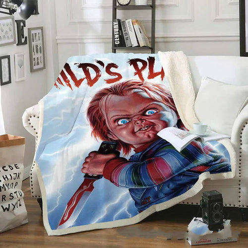 Child's Play Chucky Horror Movie #1 Blanket Super Soft Cozy Sherpa Fleece Throw Blanket for Men Boys