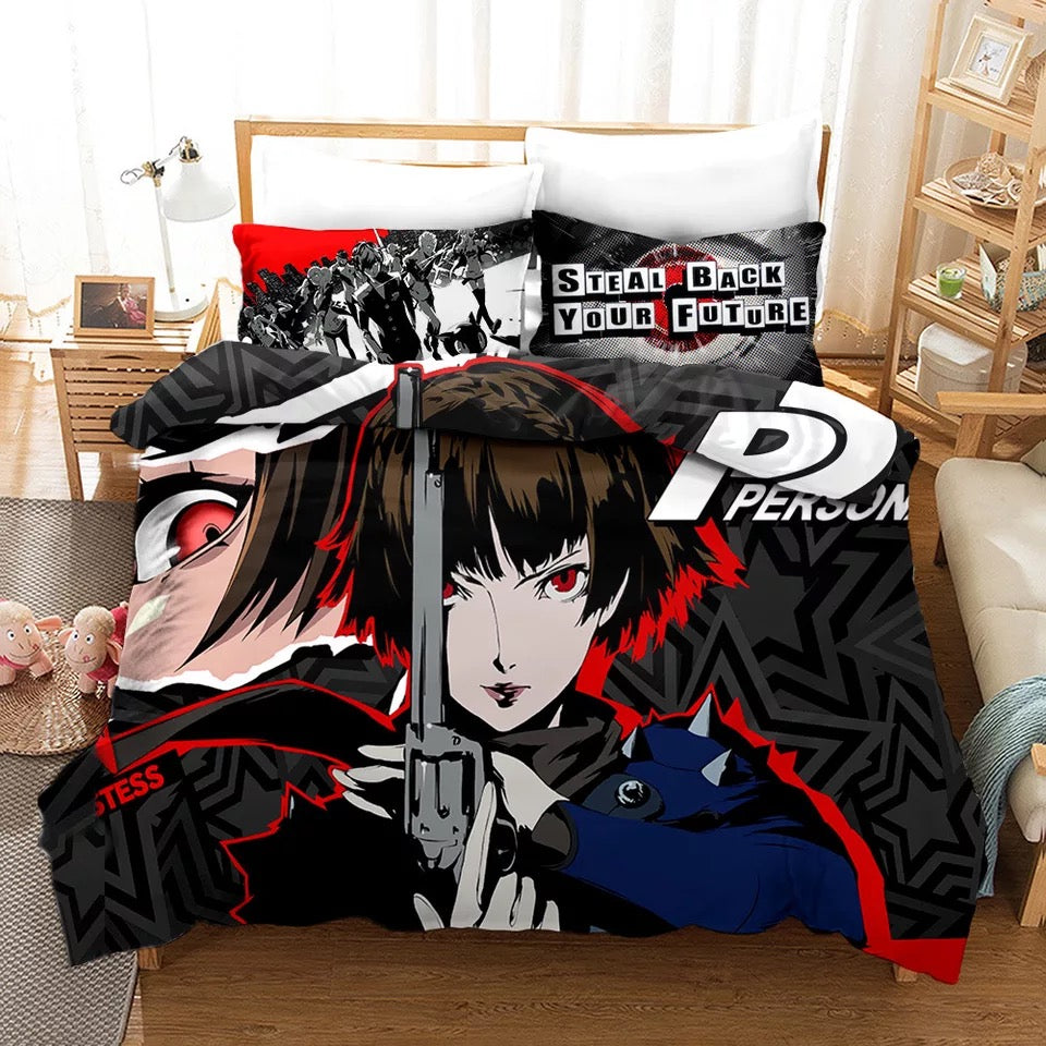 Persona 5 #17 Duvet Cover Quilt Cover Pillowcase Bedding Set Bed Linen Home Bedroom Decor