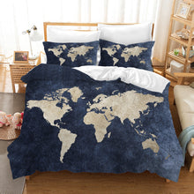 Load image into Gallery viewer, Map of the World #1 Duvet Cover Quilt Cover Pillowcase Bedding Set Bed Linen Home Bedroom Decor