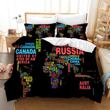 Load image into Gallery viewer, Map of the World #6 Duvet Cover Quilt Cover Pillowcase Bedding Set Bed Linen Home Bedroom Decor