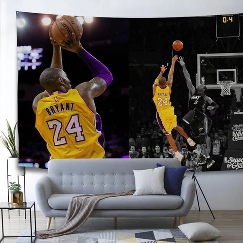 Basketball Kobe Black Mamba Basketball #4 Wall Decor Hanging Tapestry Bedspread Home Bedroom Living Room Decorations