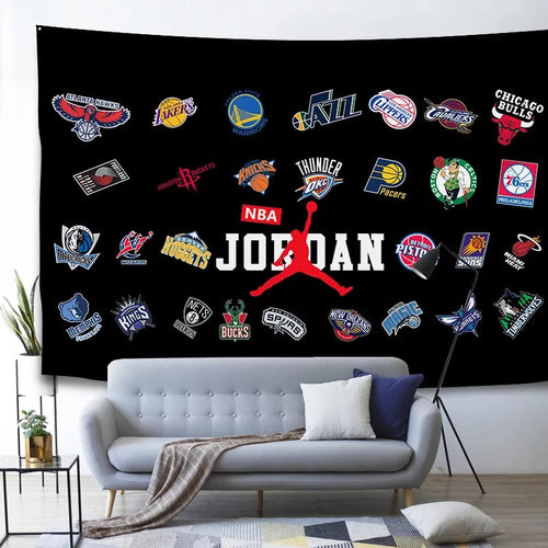 Basketball Logo Basketball #10 Wall Decor Hanging Tapestry Bedspread Home Bedroom Living Room Decorations