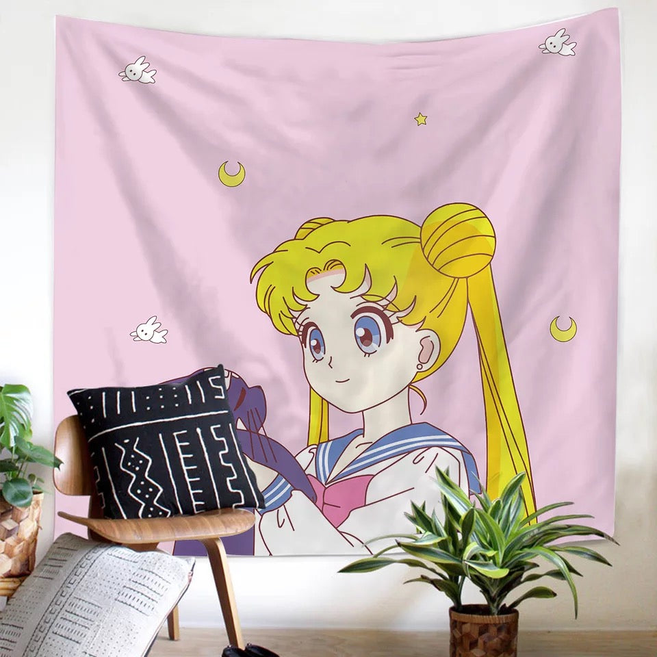 Sailor Moon #4 Wall Decor Hanging Tapestry Home Bedroom Living Room Decoration