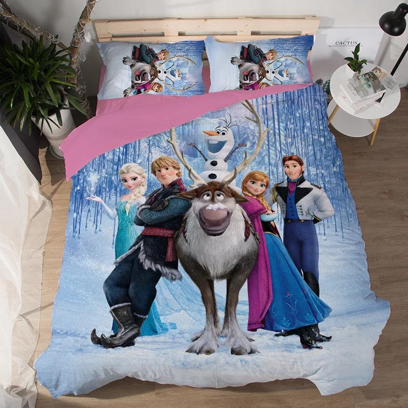 Frozen Anna Elsa Princess #2 Duvet Cover Quilt Cover Pillowcase Bedding Set