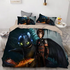 How to Train Your Dragon Hiccup #35 Duvet Cover Quilt Cover Pillowcase Bedding Set Bed Linen
