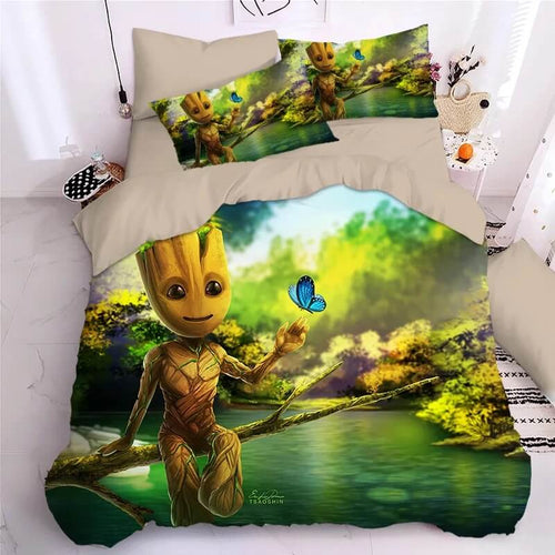 Guardians of the Galaxy Groot Star Lord Rocket #3 Duvet Cover Quilt Cover Pillowcase Bedding Set Bed Linen