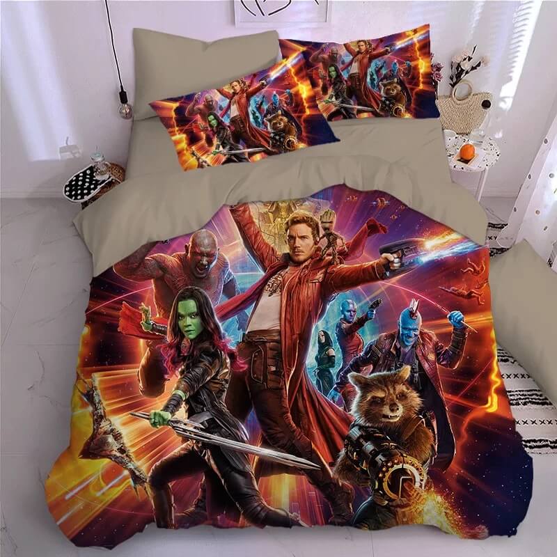 Guardians of the Galaxy Groot Star Lord Rocket #6 Duvet Cover Quilt Cover Pillowcase Bedding Set Bed Linen