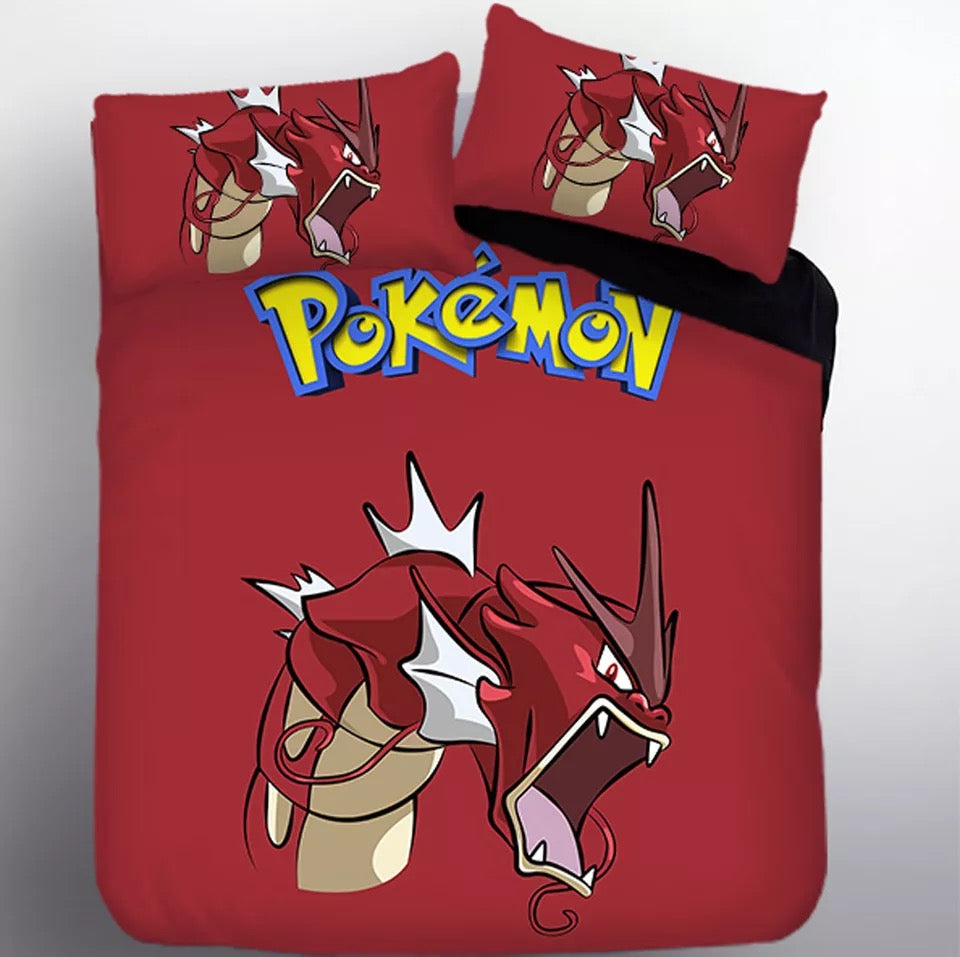 Pokemon Red Gyarados #4 Duvet Cover Quilt Cover Pillowcase Bedding Set