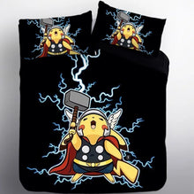 Load image into Gallery viewer, Pokemon Pikachu Thor #3 Duvet Cover Quilt Cover Pillowcase Bedding Set