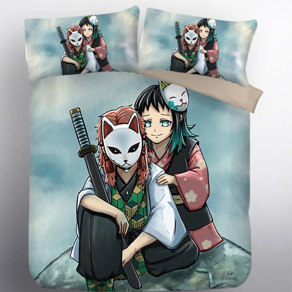 Demon Slayer Kimetsu no Yaiba Sabito Makomo #9 Duvet Cover Quilt Cover Pillowcase Bedding Set Bed Linen
