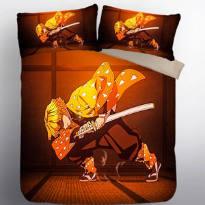 Demon Slayer Kimetsu no Yaiba Agatsuma Zenitsu #10 Duvet Cover Quilt Cover Pillowcase Bedding Set Bed Linen