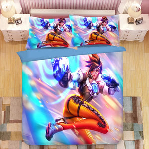 Game Overwatch DVA Tracer Mercy Widowmaker Symmetra #7 Duvet Cover Quilt Cover Pillowcase Bedding Set Bed Linen Home Decor