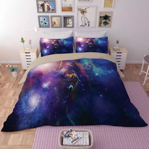 Universe Outer Space Themed Galaxy #1 Duvet Cover Quilt Cover Pillowcase Bedding Set Bed Linen Home Decor