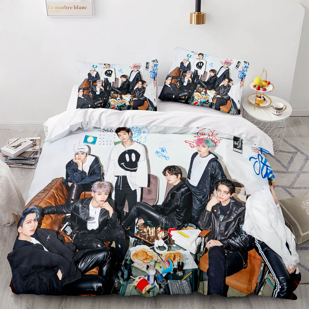 2026 NEW JYP Stray Kids Cosplay Soft Bedding Sets Quilt Covers Without Filler