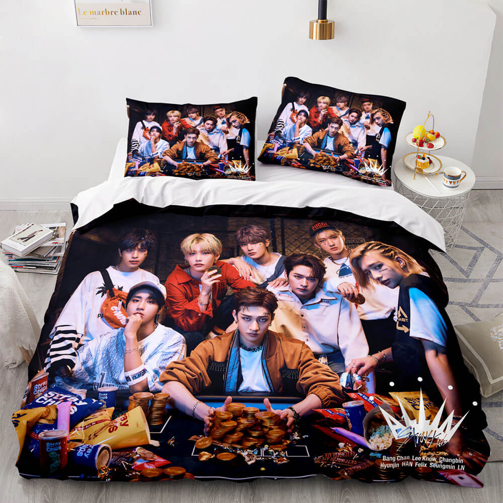 2026 NEW JYP Stray Kids Cosplay Soft Bedding Sets Quilt Covers Without Filler