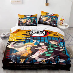 2024 NEW Japan Anime Demon Slayer Bedding Set Cosplay Duvet Cover Bed Sets