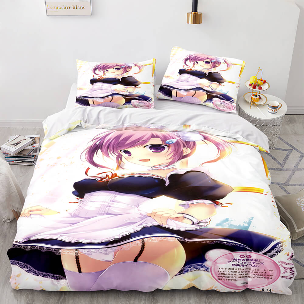 2024 NEW Japan Maid Bedding Set Cosplay Quilt Covers Room Decoration