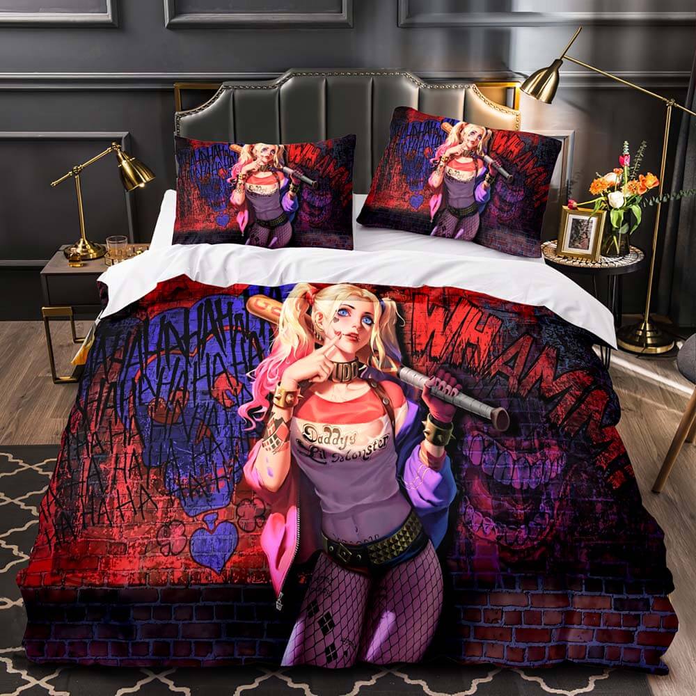 2024 NEW Joker Suicide Squad Harley Quinn Bedding Set Quilt Duvet Cover Sets