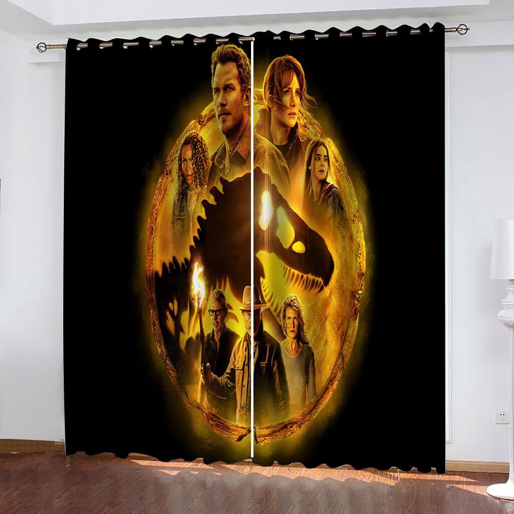 2024 NEW Jurassic World Dominion Curtains Blackout Window Drapes