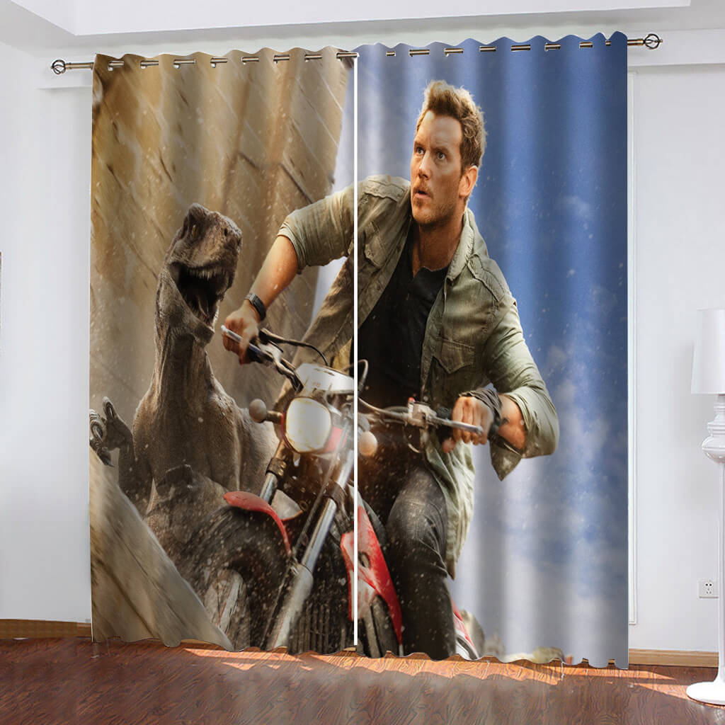 2024 NEW Jurassic World Dominion Curtains Cosplay Blackout Window Drapes