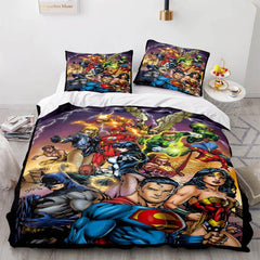 2024 NEW Justice League Bedding Set Throw Quilt Duvet Cover Bedding Sets
