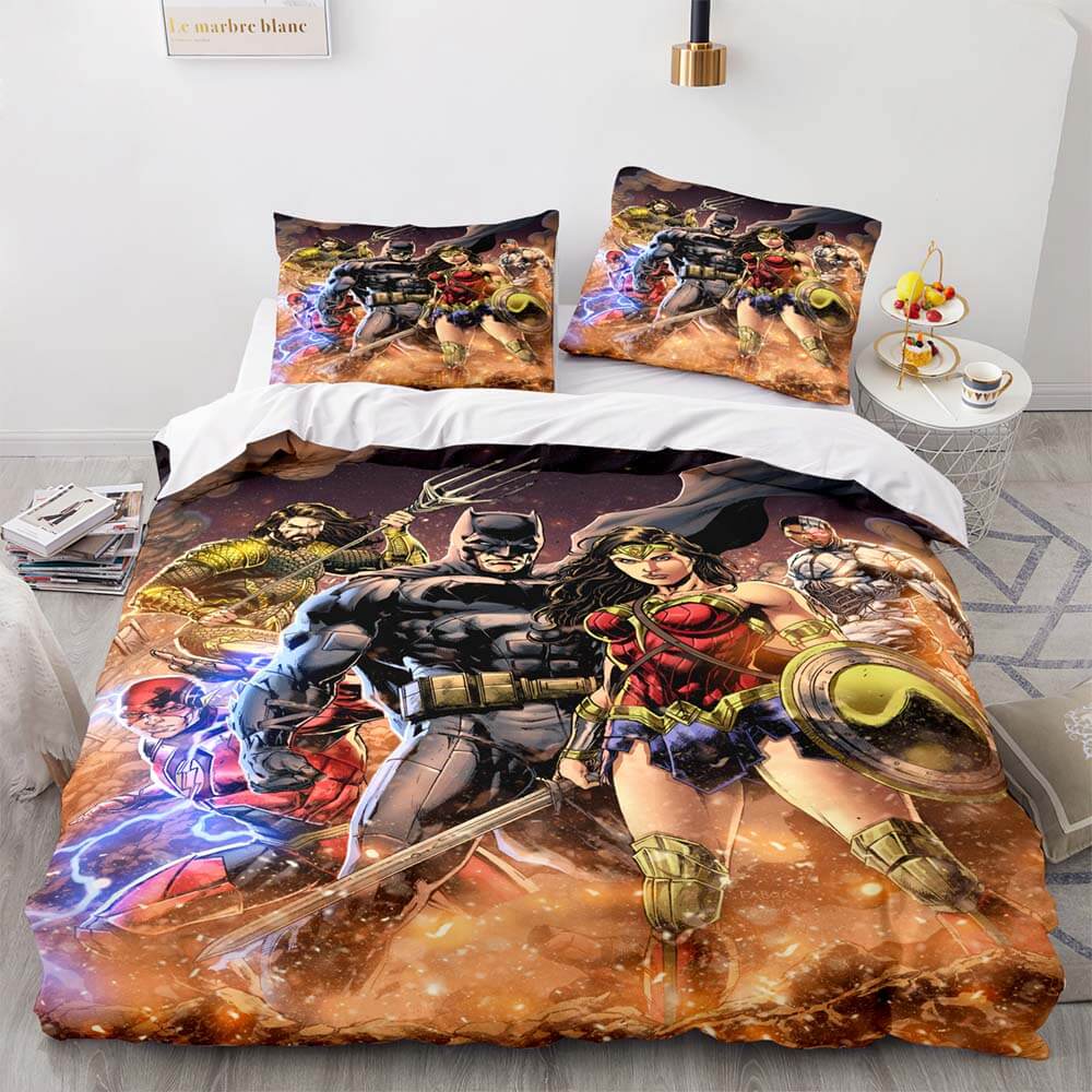 2024 NEW Justice League Bedding Set Throw Quilt Duvet Cover Bedding Sets