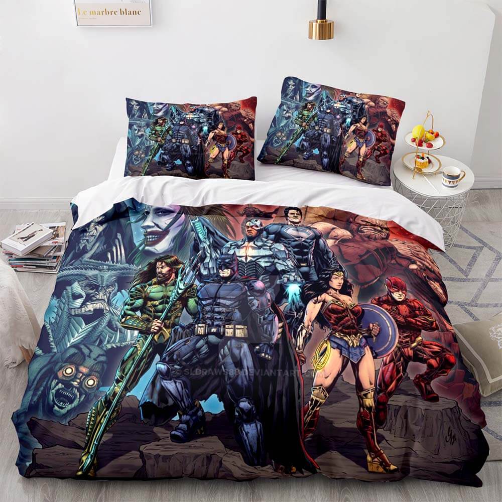 2024 NEW Justice League Bedding Set Throw Quilt Duvet Cover Bedding Sets