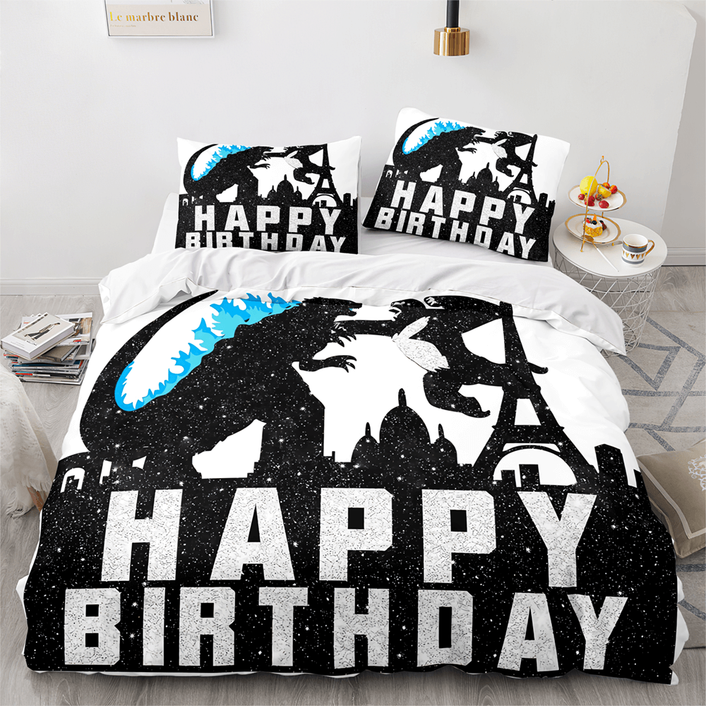 2025 NEW King Kong vs Godzilla Pattern Bedding Set Quilt Covers
