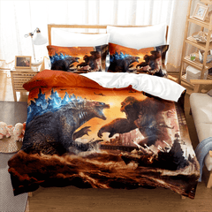2025 NEW King Kong vs Godzilla Pattern Bedding Set Quilt Covers