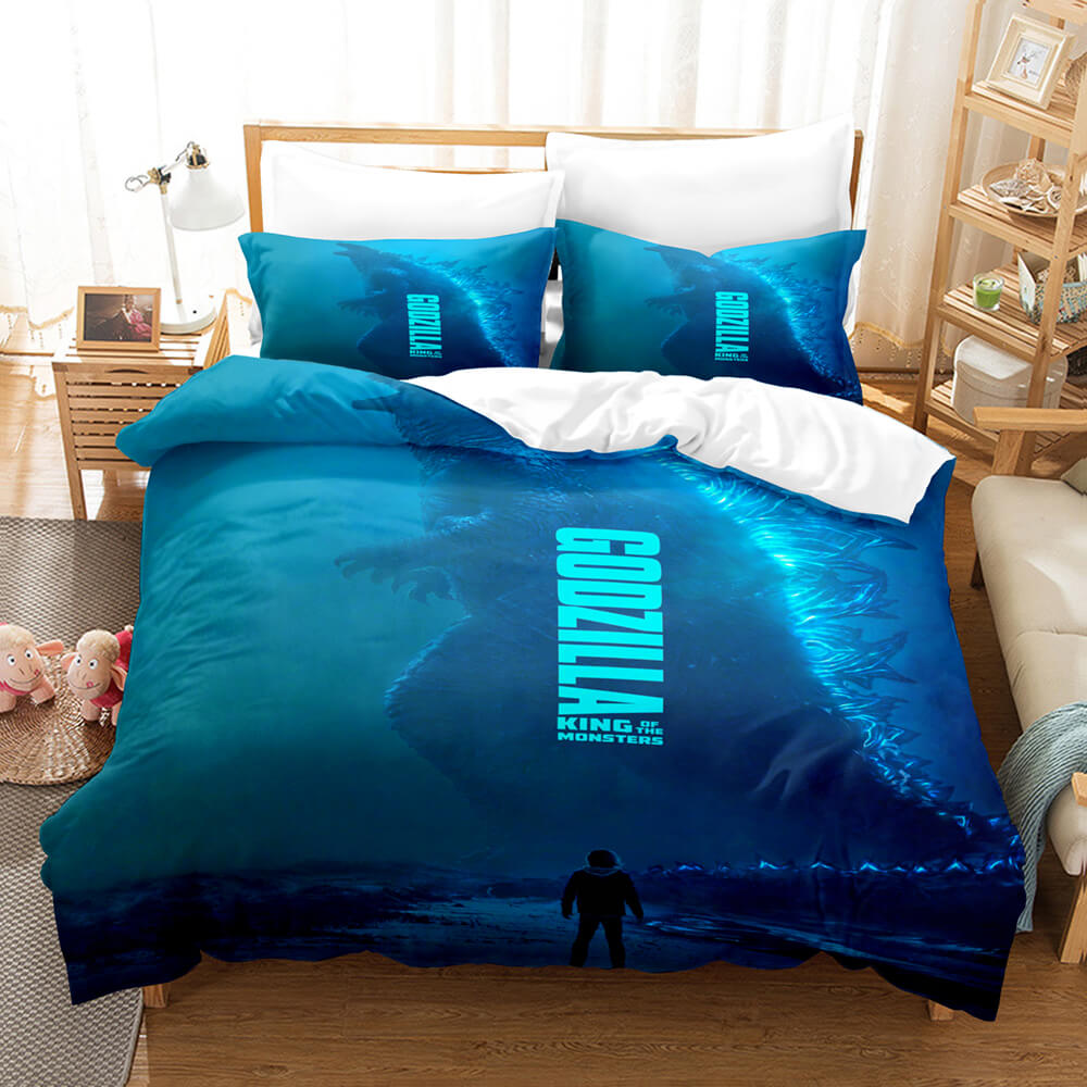 2025 NEW King Kong vs Godzilla Pattern Bedding Set Quilt Covers
