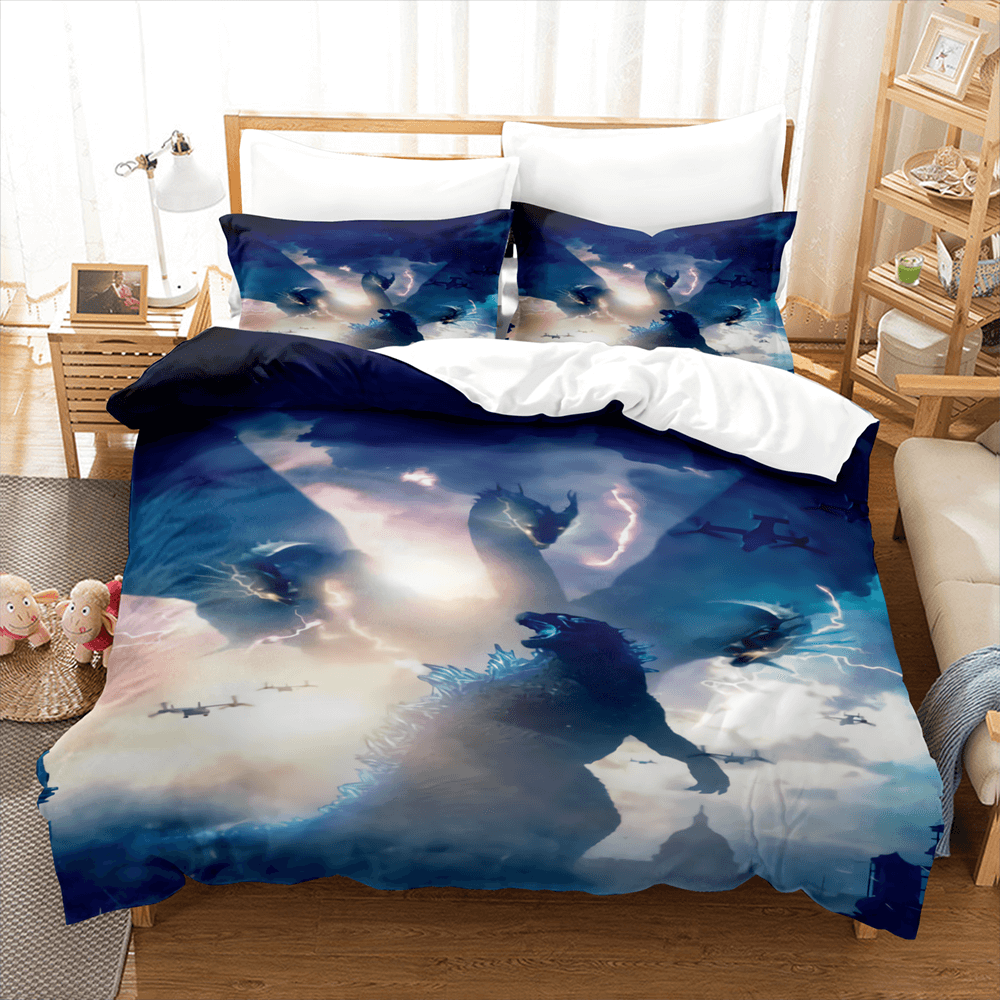 2025 NEW King Kong vs Godzilla Pattern Bedding Set Quilt Covers