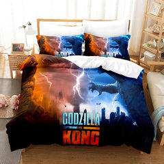 2025 NEW King Kong vs Godzilla Pattern Bedding Set Quilt Covers