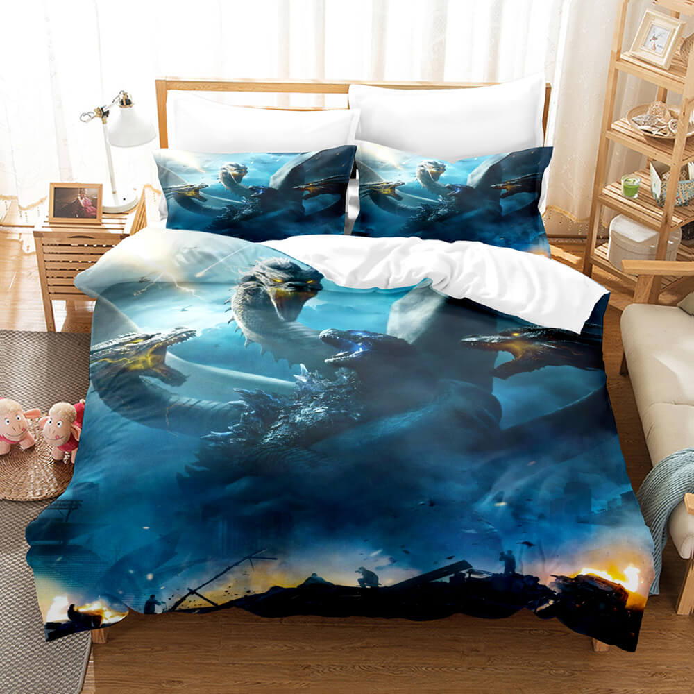 2025 NEW King Kong vs Godzilla Pattern Bedding Set Quilt Covers