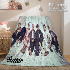 2024 NEW Kpop BTS Butter Cosplay Flannel Blanket