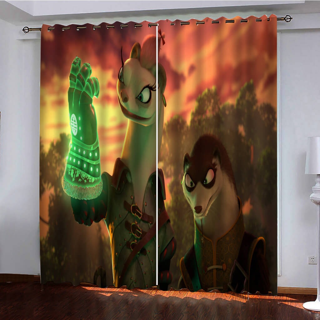 2024 NEW Kung Fu Panda The Dragon Knight Curtains Blackout Window Drapes