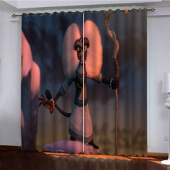 2024 NEW Kung Fu Panda The Dragon Knight Curtains Blackout Window Drapes