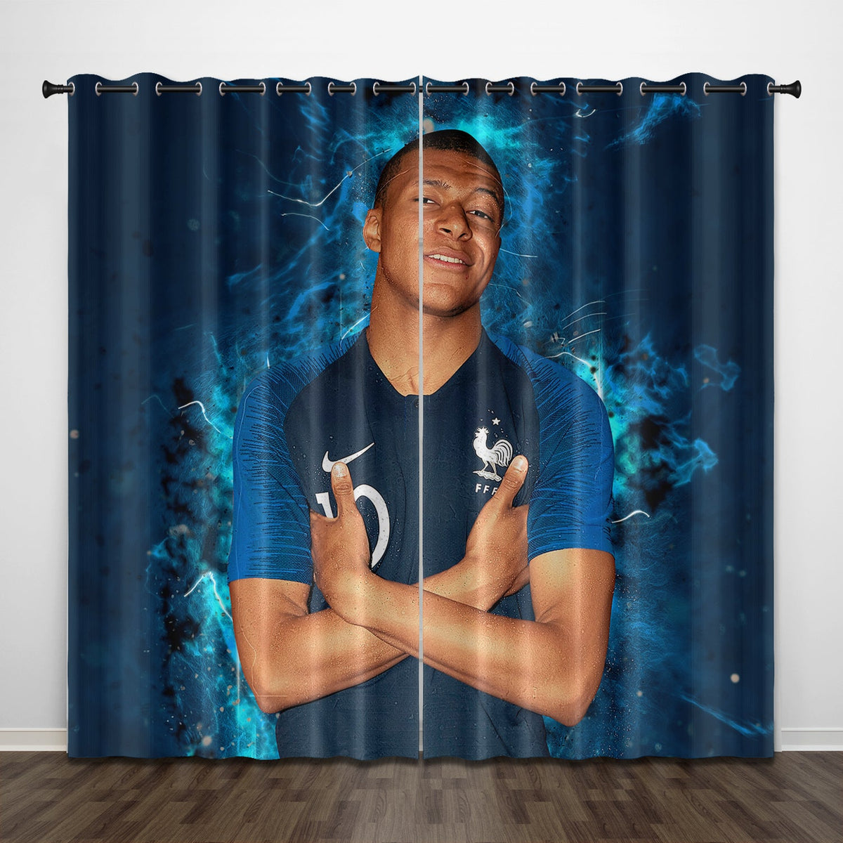 2024 NEW Kylian Mbappé Curtains Pattern Blackout Window Drapes