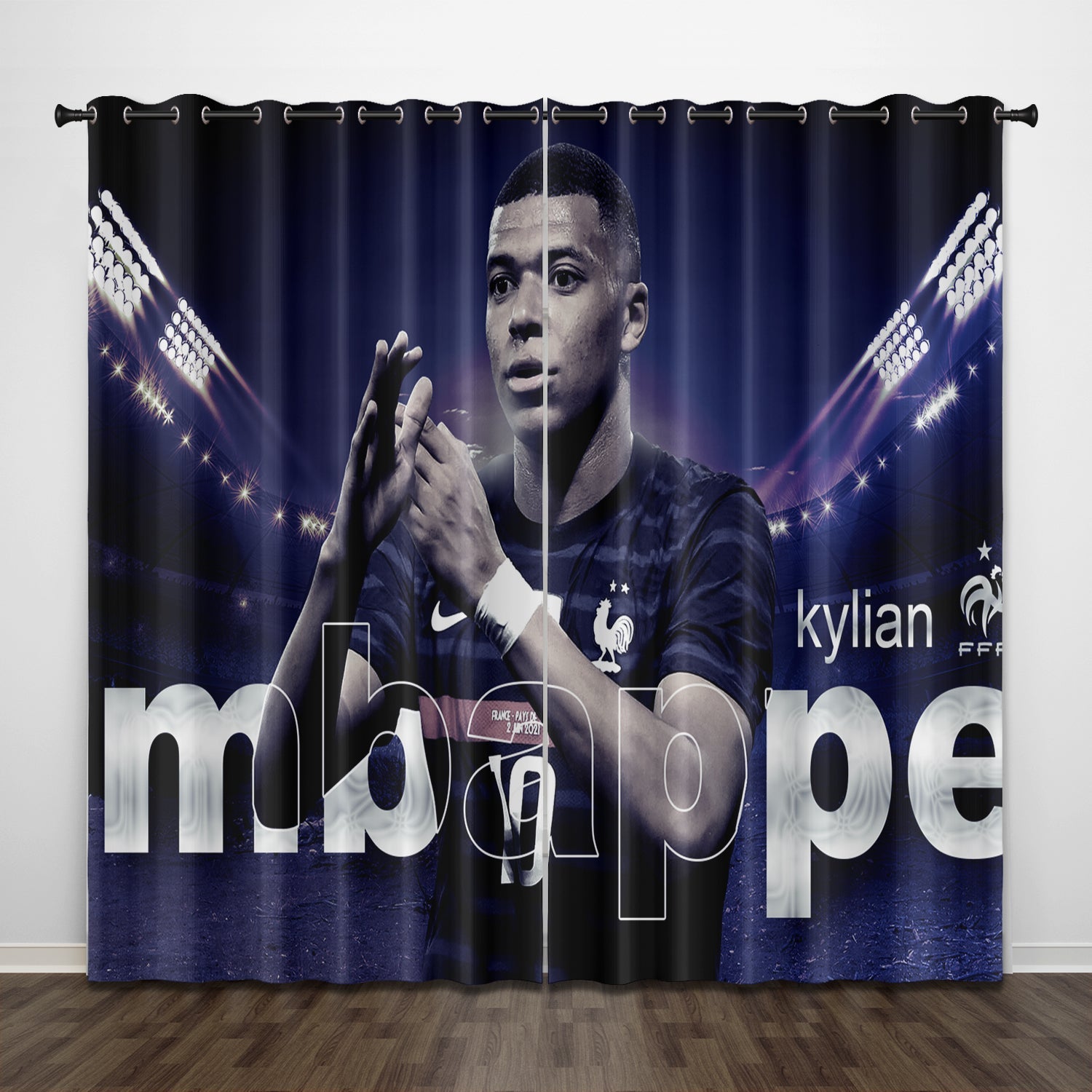 2024 NEW Kylian Mbappé Curtains Pattern Blackout Window Drapes